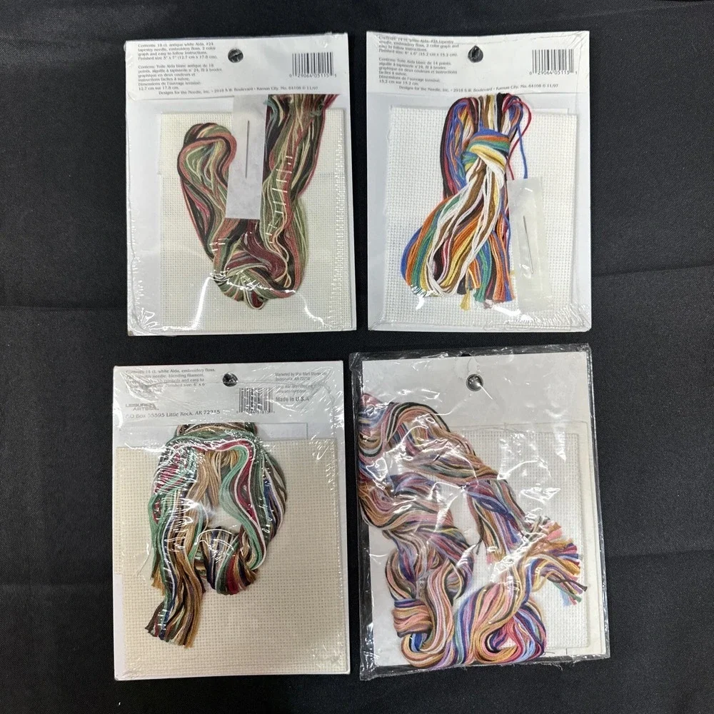 Lot of 4 Cross Stitch Kits Sports, Cactus , Christmas , Mothers are And Bear
